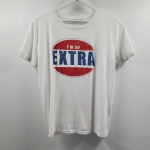 Bershka I'm so Extra Graphic Tee Cotton Shirt White